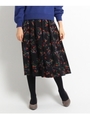 【WEB限定カラーあり】シックフラワースカート/ブラック(119)