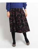 【WEB限定カラーあり】シックフラワースカート/ブラック(119)