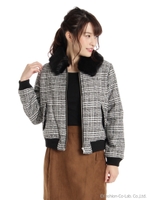 フェイクファー取り外しブルゾン/ネイビー