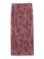 プリントベロアロングスカート/PNK