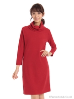 オフタートルカットワンピース/ベージュ