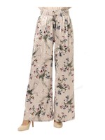 ベロア花柄ワイドパンツ/PINK