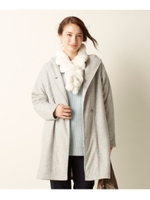 ニットフリースフーデッドカーディガン/ライトグレー(011)