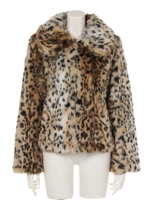 カラーバブルショートフェイクファーコート/KHA