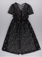 ・エンブロイダリーマキシワンピース/ブラック