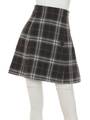 ウール混チェックフレアスカート/オフホワイト
