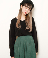 カシミヤタッチVネックニット