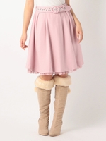 Loveフルールエンブロイダリーベルトスカート/ピンク