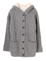 ・ワイドリブコーディガン/杢グレー