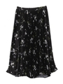 【スカート】小花柄プリントプリーツスカート/ブラック