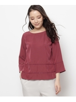 はしごレースシフォンシャツ/ワインレッド(063)