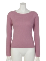 オフカラーリブニットプルオーバー/ピンク2