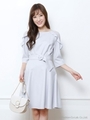 肩透けフリルワンピース(ライトグレー)/ライトグレー
