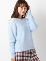 アンゴラ混ニット/シロ