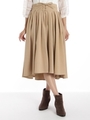 ウエストスピンドルミディスカート/サックス