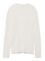 シンプルVリブニット/WHT