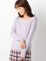 ネックレス付リブ2WAYニット/ライトブルー