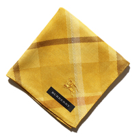 2015SS 新作 新品 バーバリー チェックハンカチ イエロー系 d-000081 メンズ