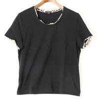Tシャツ　首・袖ワンポイントチェック 4 バーバリーロンドン 58788 BURBERRY LONDON ブラック系 レディース
