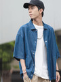 WEGO/デニム5分袖コーチジャケット
