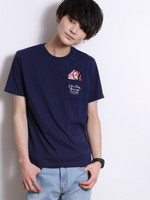 WEGO/トロンプルイユポケットTシャツ