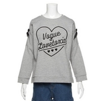 【65%OFF】肩開きリボントレーナー