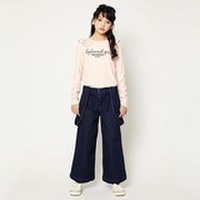 【50%OFF】2段フリルつきロゴ入りTシャツ
