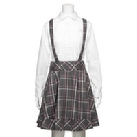 【50%OFF】サスペンダーつきチェック柄フレアスカート