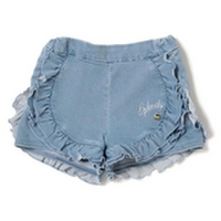 【50%OFF】フリルつきデニムショートパンツ