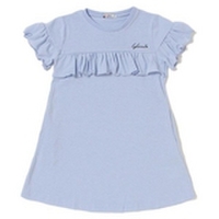 【50%OFF】フリルつきロゴプリント入りカットソーワンピース