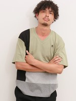 ブロッキングVネックTEE