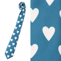 【新品】 ネクタイ（ハート柄）  バーバリーロンドン y-000709 BURBERRY LONDON ブルー系×ホワイト系 メンズ