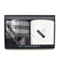 【新品】 ハンカチ　２枚セット  バーバリーロンドン 65814 BURBERRY LONDON ブラック、グレー レディース