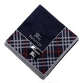 【新品】 ハンカチ　フチチェック  バーバリーズ 69030 Burberrys ネイビー レディース