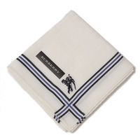 【新品】 ハンカチ　ロゴ  バーバリーロンドン 68937 BURBERRY LONDON ホワイト レディース