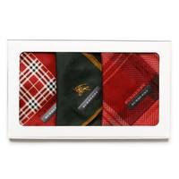 【新品】 ハンカチ３枚セット  バーバリーロンドン 65832 BURBERRY LONDON レッド、グリーン、レッド レディース