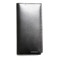 【新品】 ロンドンレザーかぶせ長財布 シンプルロングウォレット バーバリー BURBERRY メンズ ブラック y-001213