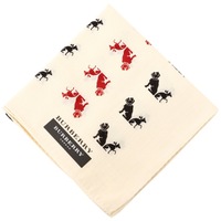 【新品】 犬猫柄ハンカチ 中 バーバリーロンドン 63694 BURBERRY LONDON ベージュ系 レディース