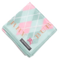 【新品】 薄手 ハンカチ アーガイル  バーバリー 72016 BURBERRY グリーン レディース