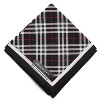 【新品】 薄手 ハンカチ チェック  バーバリー 72086 BURBERRY ブラック レディース