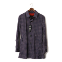 【新品】 柄物コート M バーバリーブラックレーベル 47874 BURBERRY BLACK LABEL ネイビー系 メンズ