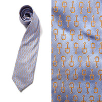 【新品】バーバリーブラックレーベル デザイン刺繍ネクタイ 35341 水色系 メンズ プレゼント