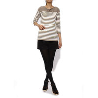 【新品】バーバリーブルーレーベル　ボーダーカーディガン　38095　ベージュ＆白　オシャレなカーディガンです