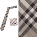 【新品】バーバリーロンドン バーバリー ネクタイ・ハンカチセット ベージュ系 メンズ バーバリーの英国チェックが楽しめるギフトセット
