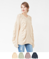 Ｖネックざっくりニットプルオーバー