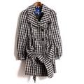 ウエストベルトチェックトレンチコート 36 バーバリーブルーレーベル 68073 BURBERRY BLUE LABEL ブラック レディース