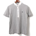 クレリックカラー半袖ボーダーポロシャツ 2 バーバリーブラックレーベル 01000049 BURBERRY BLACK LABEL グレー メンズ