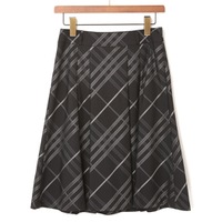 サイドジップインバーテッドチェックスカート 36 バーバリーロンドン 69999 BURBERRY LONDON ブラック レディース