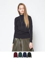 シンプルボトルネック長袖トップス【メール便可／60】