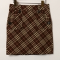チェックウールセミタイトスカート 38 バーバリーブルーレーベル br01001139 BURBERRY BLUE LABEL ブラウン レディース
